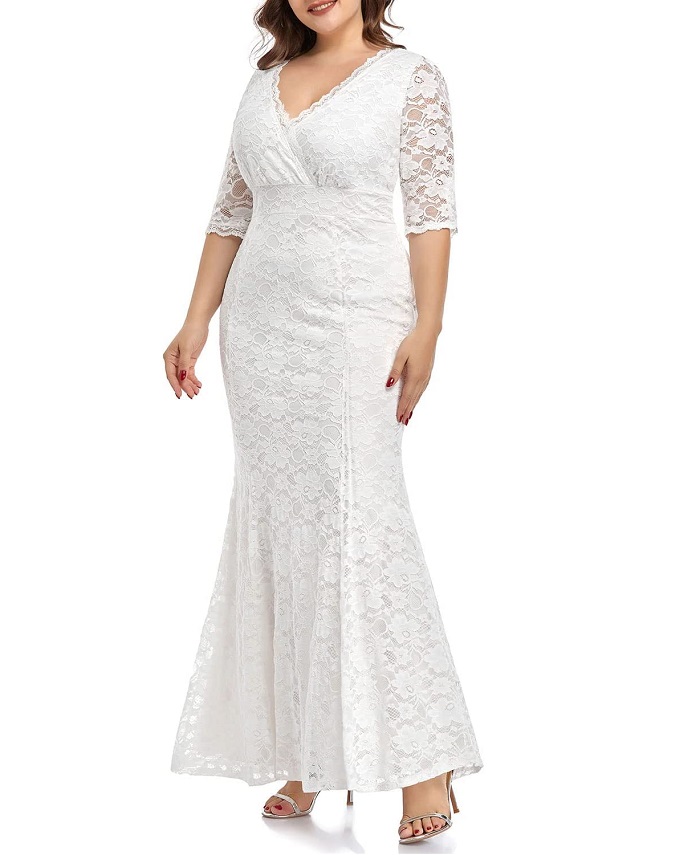 best looking wedding Lovely lace simple plus size Maxi wrap dresses of 2023 - for wedding special occasions