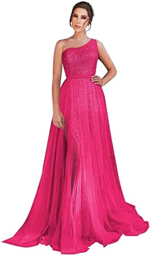 beautiful Pink Plus size sparkly sequin one shoulder gown 2023 - I love this gown