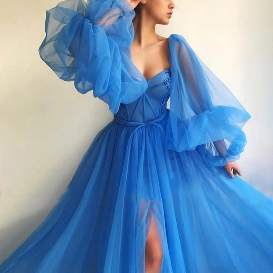 I love this puffy poofy Prom Beautiful Corset puffy blue formal plus size party gowns