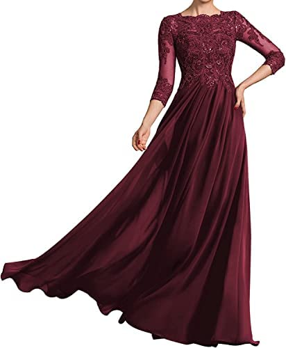 Maroon long lace sleeve plus size stunning formal gown for 1xl, 2xl, 3xl, 5xl, 4xl
