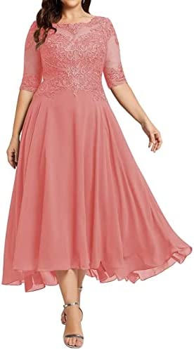 Peach Coral Mother of the bride gowns for plus size women of 2023 - 1xl,, 2xl, 3xl, 4xl, 5xl