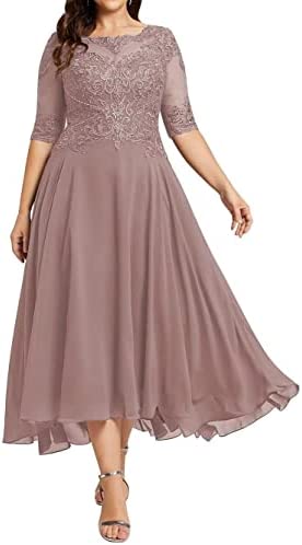 Cutest young mom mother of the bride gowns with trendy tea length
