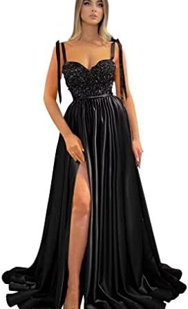 Stunning black Lovely corset top long plus size formal prom homecoming special occasion gown with slits