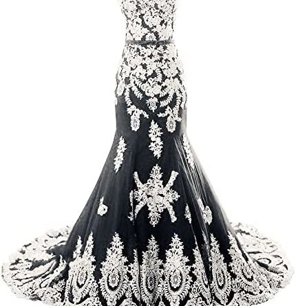 white and black fitted plus size mermaid prom formal party special occasion dress - 1xl to 5xl plus size