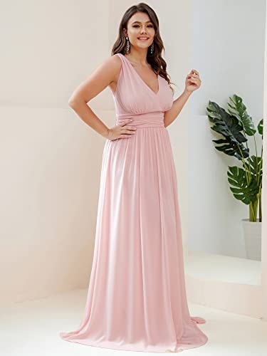 V-Neck Empire Waist Long plus size Formal Gown for curvy plus size women - 1xl to 5xl plus size