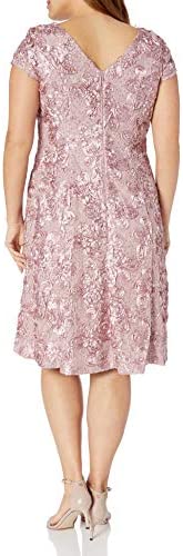 Plus size tea length rosette dress - 2023 beautiful plus size dress for trendy women