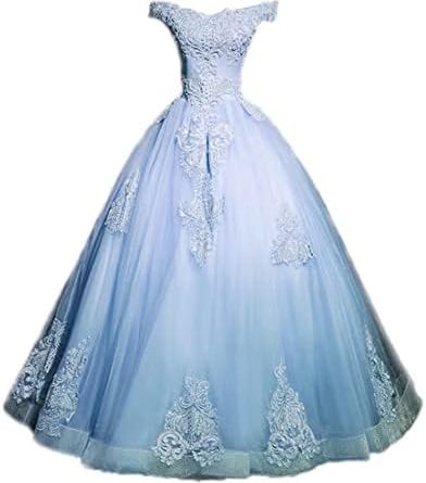 FTBY Women's Sweet 16 Dress Off Lace s Long Prom Ball Gowns Tulle Plus Size