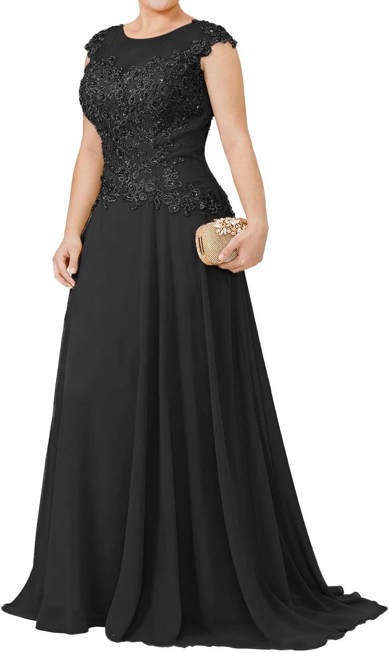 Plus Size Mother of The Bride Dresses Long Evening Formal Dress Beaded Lace Applique