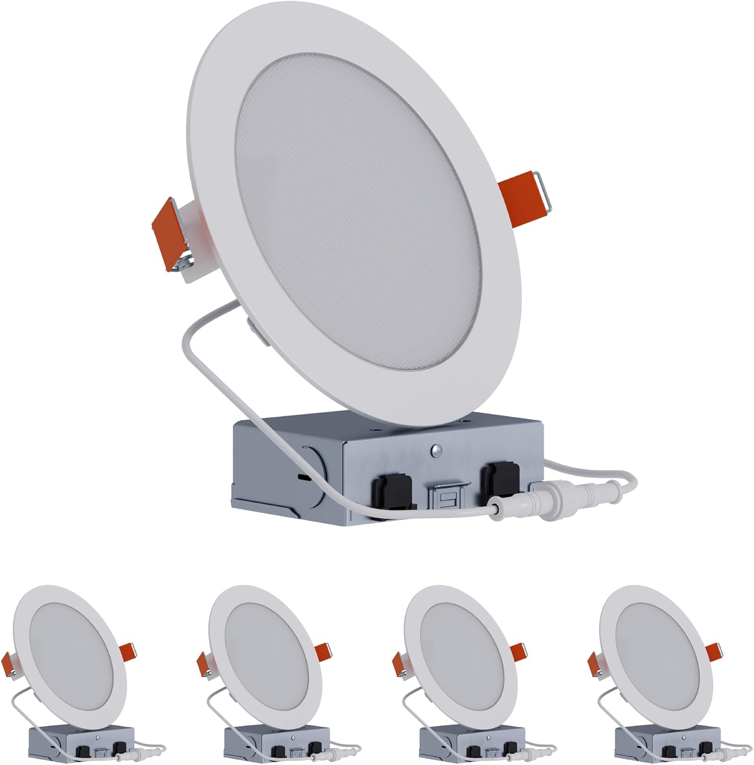 HALO HLB 6 inch LED Recessed Lighting Canless Dimmable Wet Location Selectable Lumens and Selectable Color 27/30/35/40/5000K 4-Pack Indoor Outdoor Soffit Ceiling Lights HLB6LSFS5-4PK