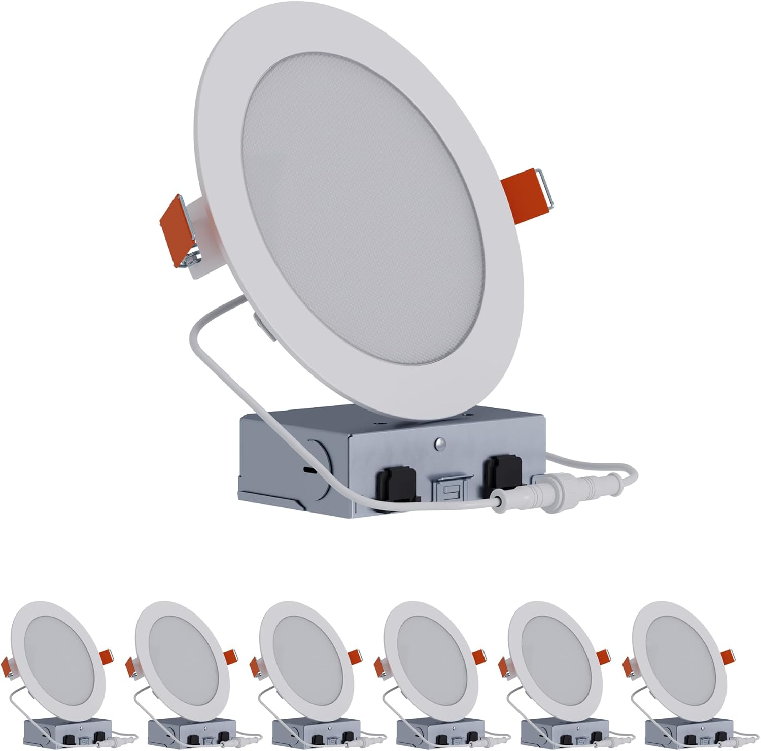 HALO HLB 6 in LED Recessed Lighting Canless Dimmable Wet Location Selectable Lumens and Selectable Color 27/30/35/40/5000K 6 Pack Indoor Outdoor Soffit Ceiling Light HLB6LSFS5-6PK